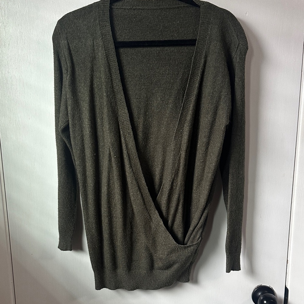 Olive Green wrap Women's Sweater